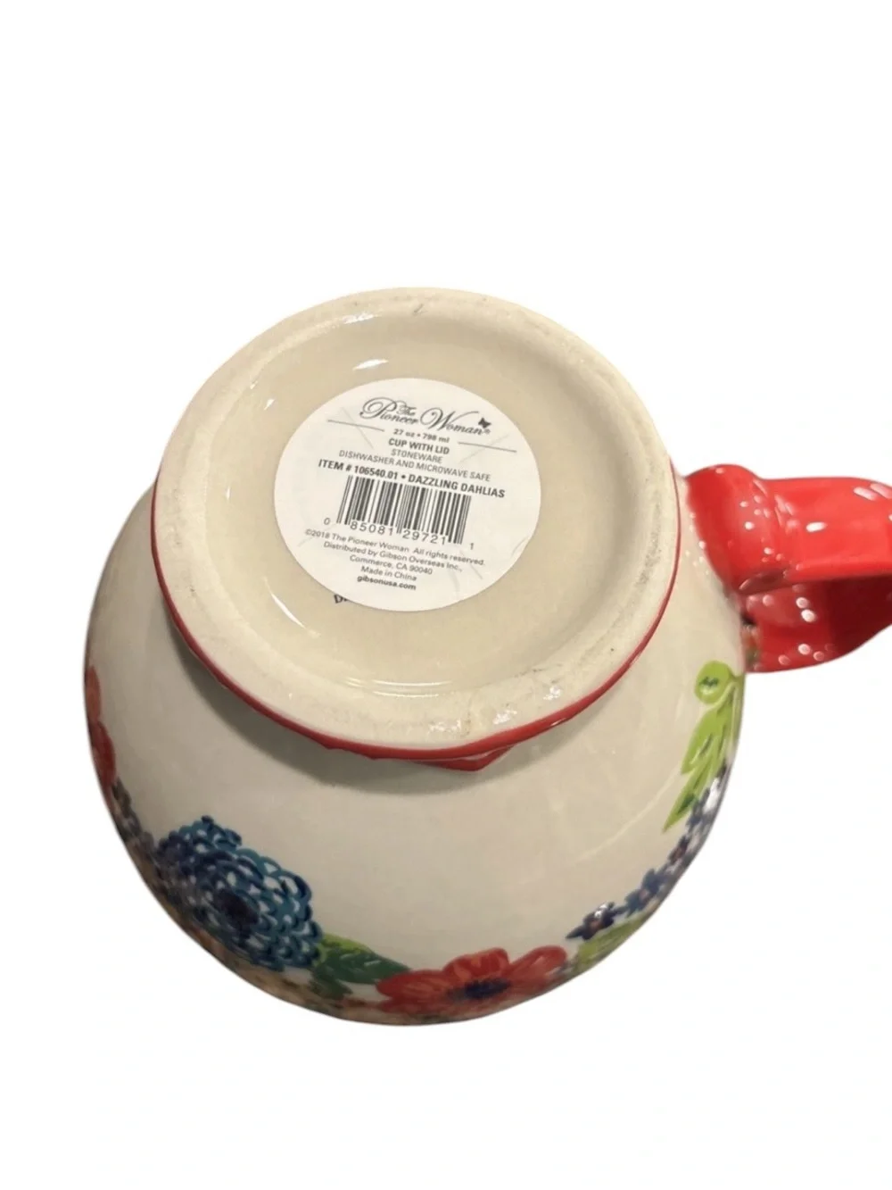 Pioneer Woman Dazzling Dahlias Oversized Soup Mug with Handle
